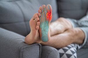 Pedorthist diagnosed pain in the foot, health problems