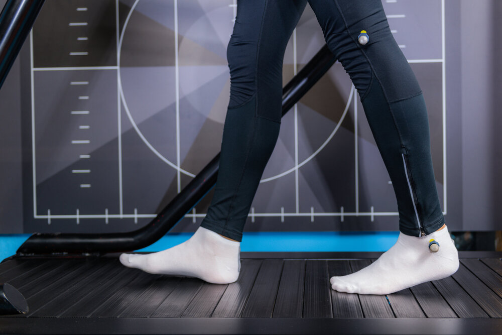 custom orthotics. Gait Or Walking Speed Biometric Analysis On A Treadmill.